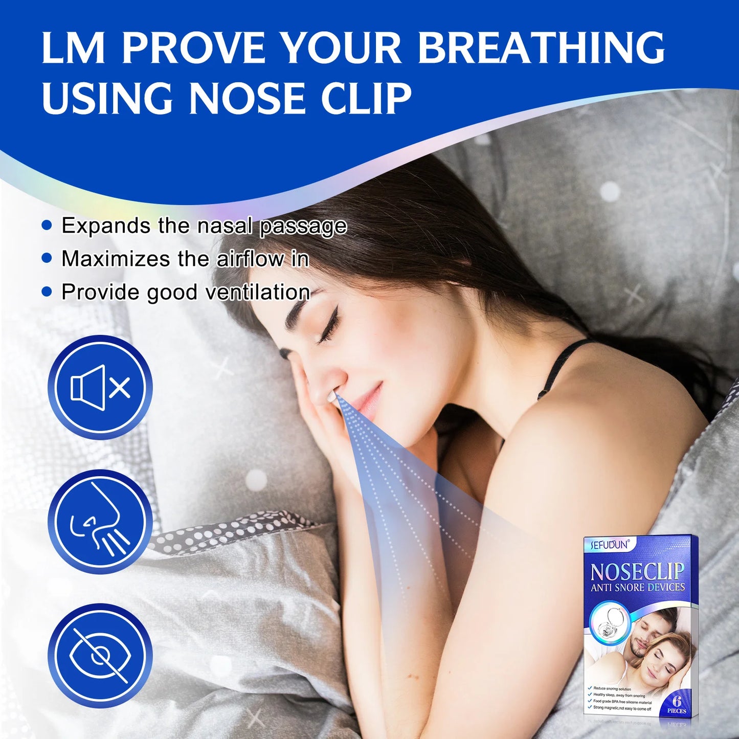 Snoring Stopper Anti-Snoring Device Gadget for Men And Women Snore Prevention Comfortable Nasal Strips for Better Sleep Quality