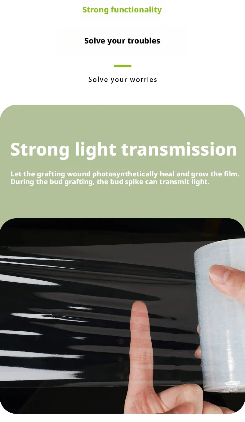 200m Length Eco-Friendly Biodegradable Grafting Tape Graft Membrane Gardening Bind Belt PE Grafting Tape Packaging wrapping film