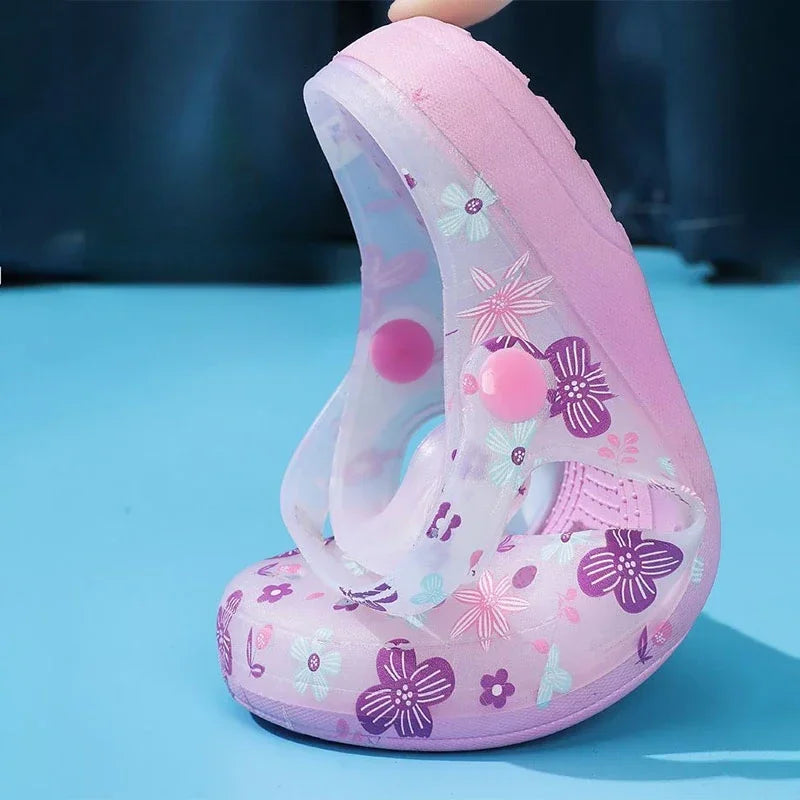 2025 Summer Printed Hole Shoes Women Sandals Ladies Jelly Shoes Cool Slippers Women Outer Wear Ladies Covered Toe Sandals 36-41
