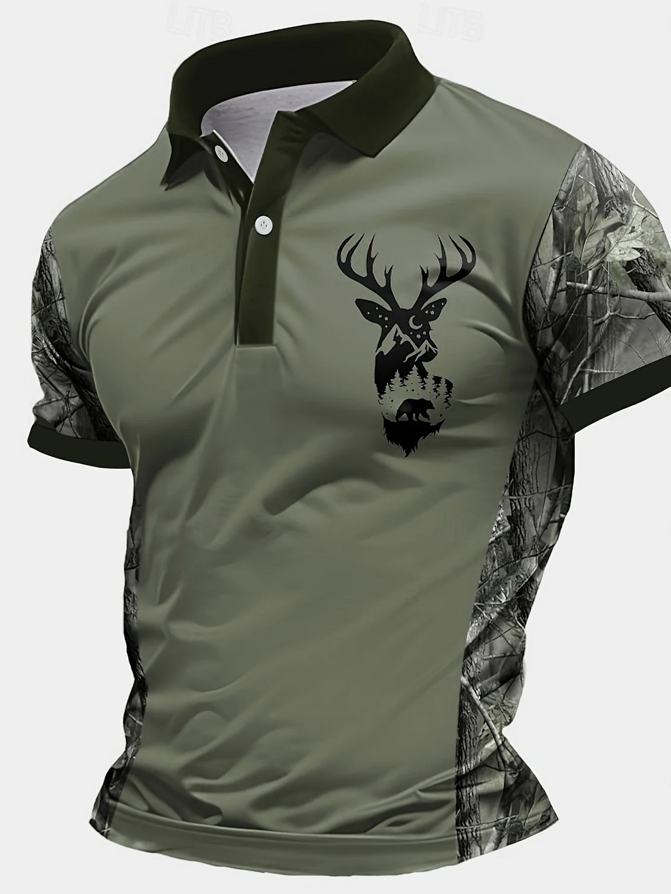 The new men's short-sleeved POLO shirt for summer 2025 features a casual fashionable and breathable 3D pattern print