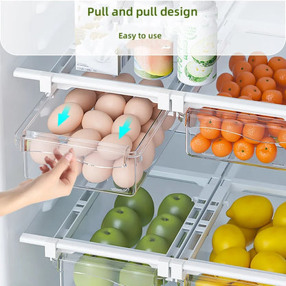 Transparent Refrigerator Drawer Under-shelf Storage Box Fruit Vegetable Egg Preservation Organizer Kitchen Container