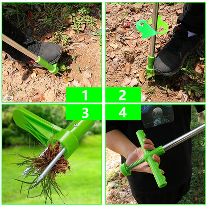105cm Long Handle Weed Remover Portable Garden Lawn Grass Plant Flower Root Remover Outdoor Yard Aluminum Stand Up Weed Puller