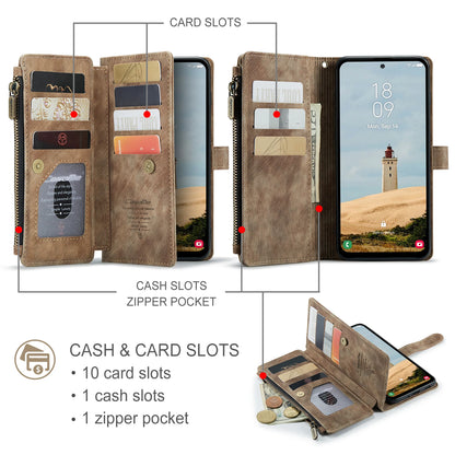 Leather Zipper Wallet Case For Samsung Galaxy A14 A15 A16 A17 A24 A25 A33 A34 A35 A36 A53 A54 A55 A56 A71 A72 4G 5G Phone Cover