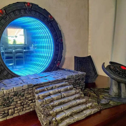 Star Gate Light Mirror Table Decoration LED Atlantis Universe Cosplay Prop Anime Collectable Home Ornament Sculpture Model Gift