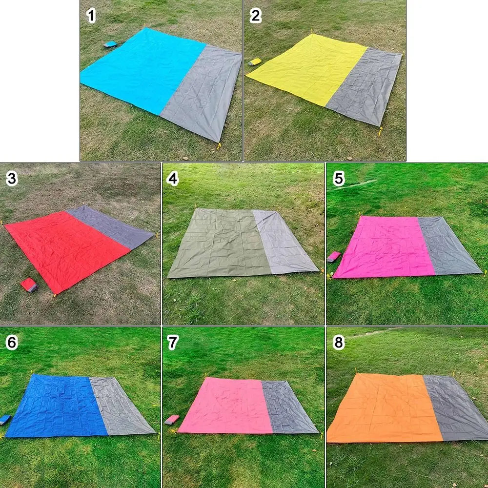 200*210cm Waterproof Tent Floor Tarp Picnic Mat Ultralight Pocket Tent Footprint Beach Tarp with Sack Camping Hiking Accessories