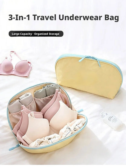 Underwear Storage Bag, Travel Portable Panty And Sock Storage Bag, Three-in-one Travel Set  Waterproof Storage Bag For Underwear
