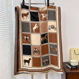 Horse-Print Winter Shawl Wrap — view 11
