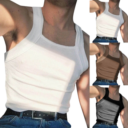 New Fashion Sports Tank Tops Men's Solid Color O-neck Sleeveless T-shirt Skinny Gym Streetwear Casual Vests Party Clothing S-5XL