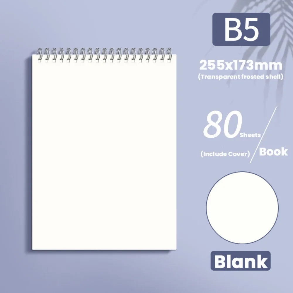 New Multifunctional A5/B5/A4 Coil Notebook 80Sheets Grids/Blank/Horizontal Line Notepad Flip Up Spiral Notebook Students Gift