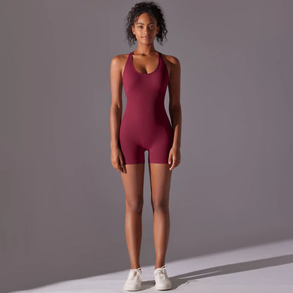 Sexy Back Jumpsuit Gym Set Women Training Yoga Suit Sportswear Women Sports Jumpsuit Fitness Rompers Stretch Workout Bodysuits