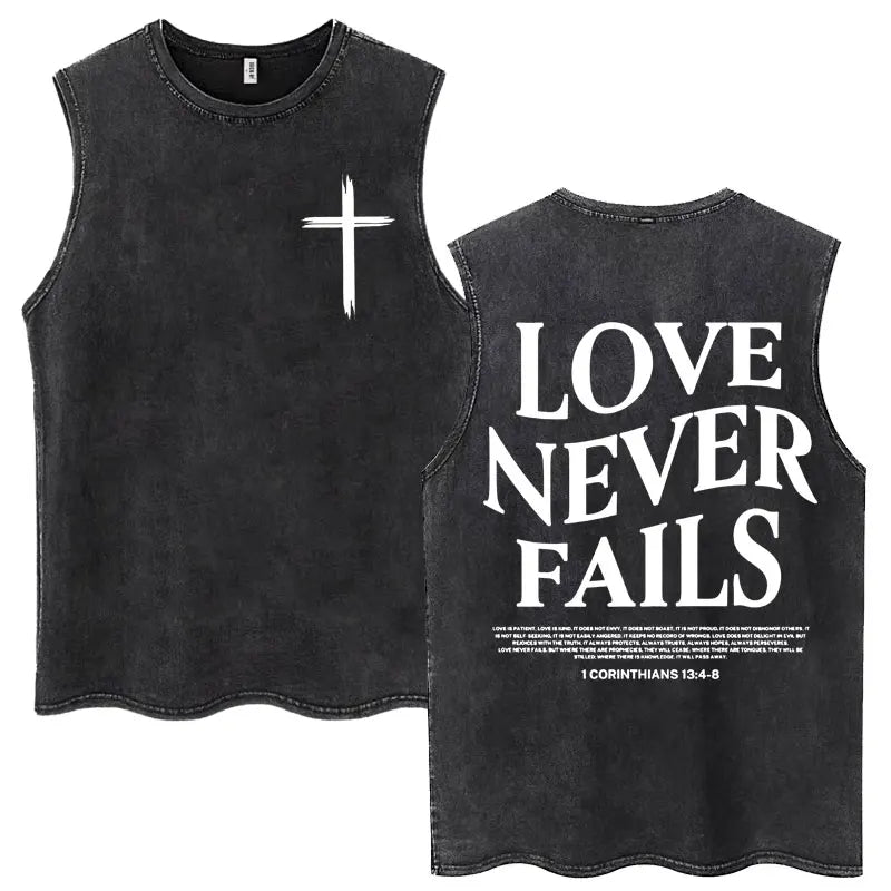 Washed Jesus Is King Christian Harajuku Vintage Tank Tops Men Women Gothic Sleeveless T-shirt Loose Summer Cotton Casual T Shirt