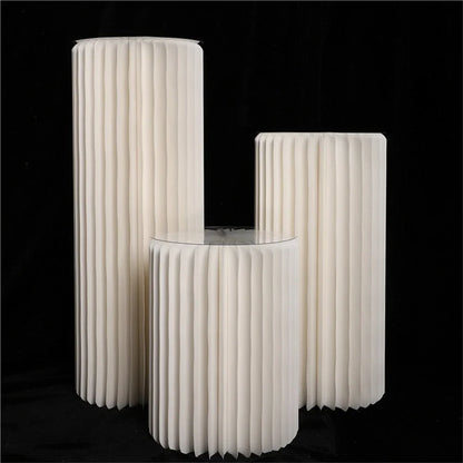 Roman Folding Column Ornaments Party Honeycomb Origami Display Stand Shop Window Wedding Decor Folding Cylindrical Flower Rack