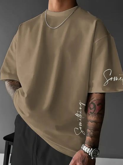 2026 Summer New Men's T-shirt with 3D Letter Pattern Printing Street Casual Fashion Comfortable Soft Breathable