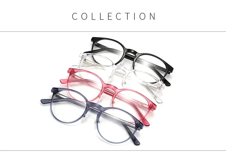 ZENOTTIC (XS Size) Handmade Acetate Round Prescription Eyeglasses Transparent Circular Progressive Optical Glasses for Women Men