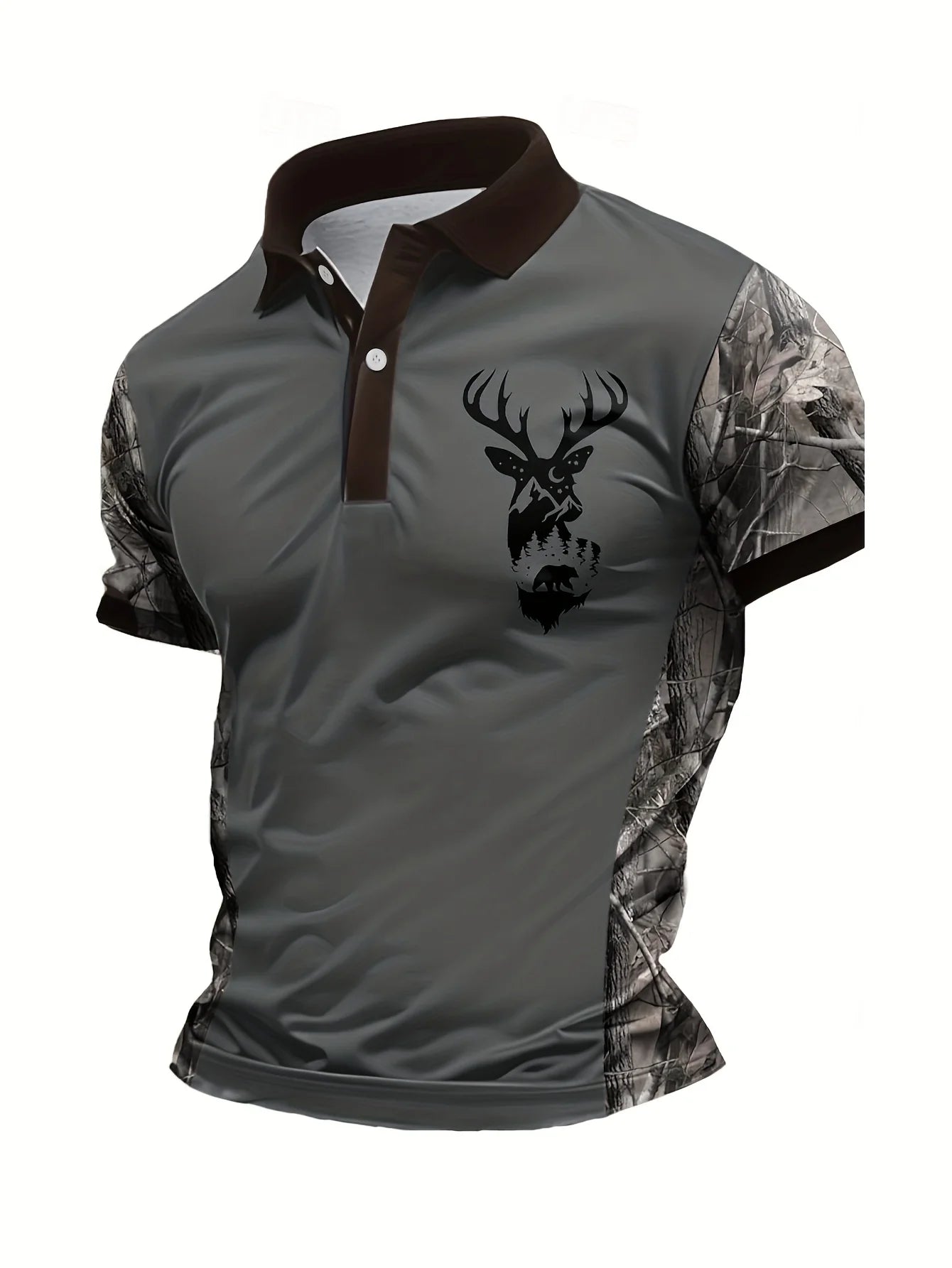 The new men's short-sleeved POLO shirt for summer 2025 features a casual fashionable and breathable 3D pattern print