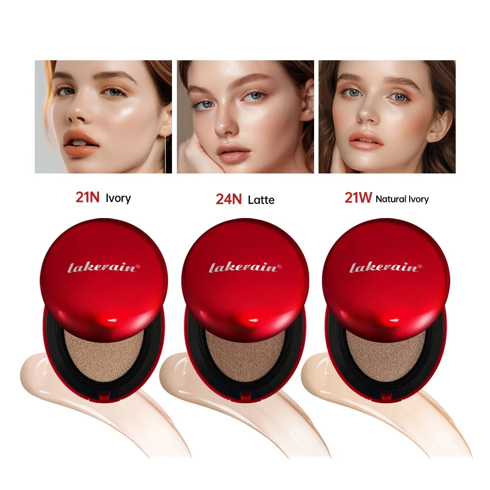 Korean Air Cushion Foundation Natural Moisturizing Coverage 72H Wear Semi-Matte Finish Foundation Women Long-lasting Makeup Base