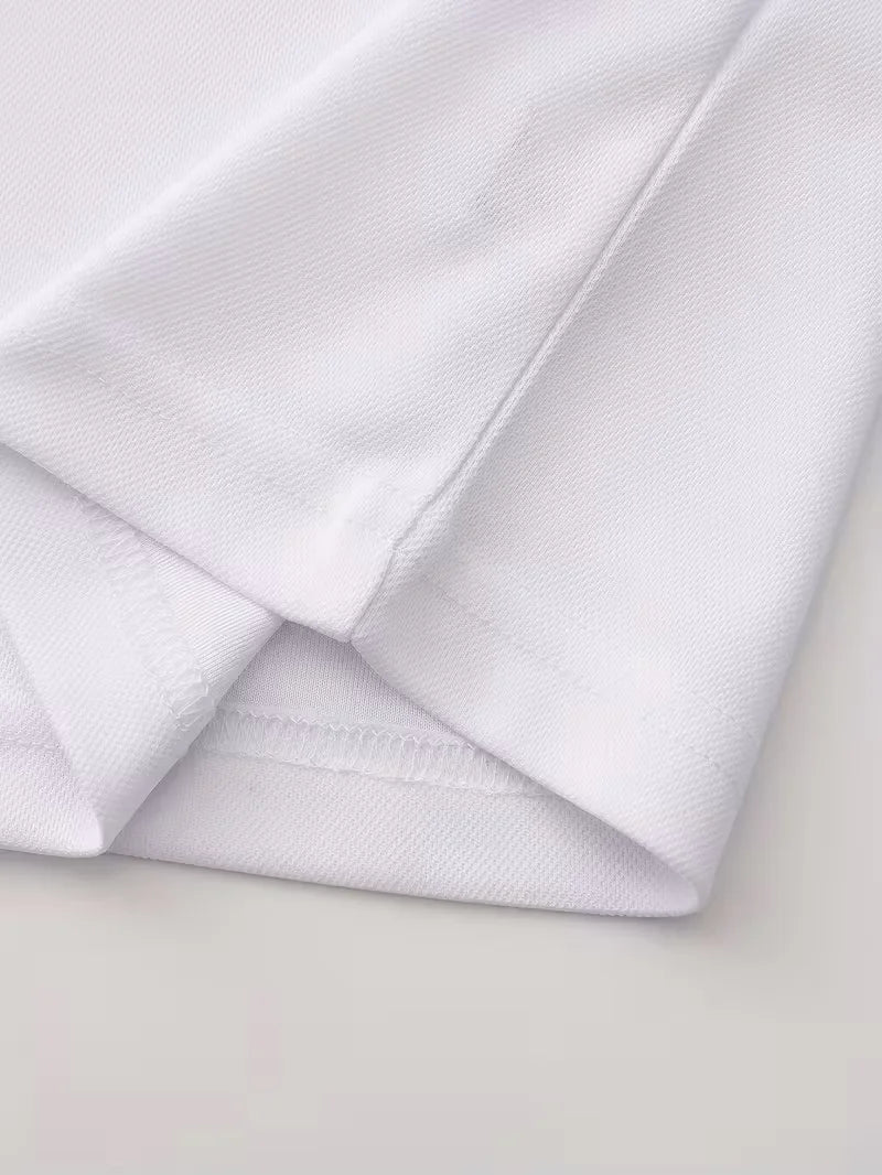 Summer Men's Casual Sleeveless Polo Shirt Golf Embroidery Stand Collar Button Tank Top for Sports
