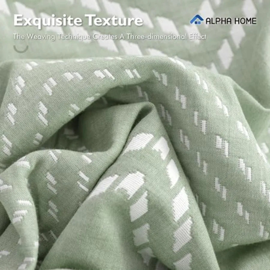 Lightweight Cotton Bedspread Coverlet Set - Breathable Summer Bedding Farmhouse Chic Design True-to-Size Queen/King