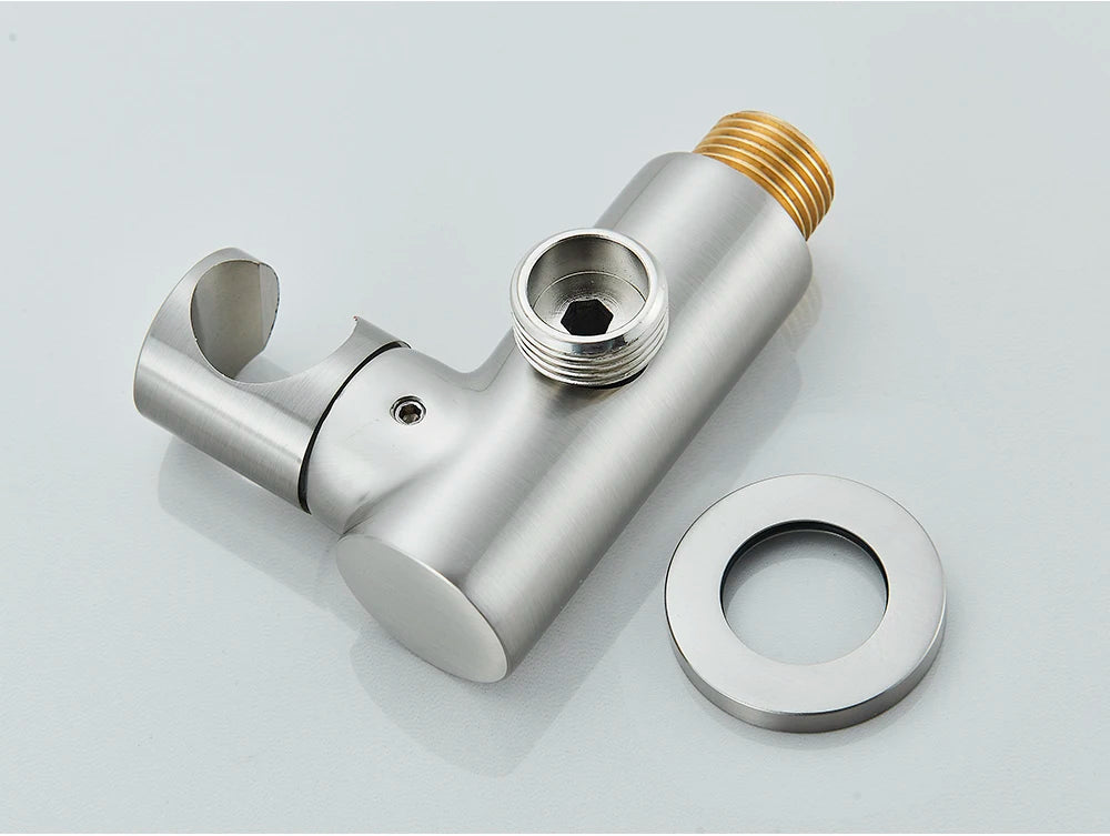 Brushed Gold Handheld Shower Bathroom Shower Faucet Hot & Cold Water Tap Brass Shower Holder 1.5M Hose Brass Shower Valve