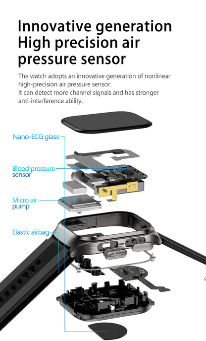 2026 New Upgrade AI Diagnostic  Airbag  Precise Blood Pressure Health SmartWatch Uric Acid ECG Blood lipids Smartwatch Men Women