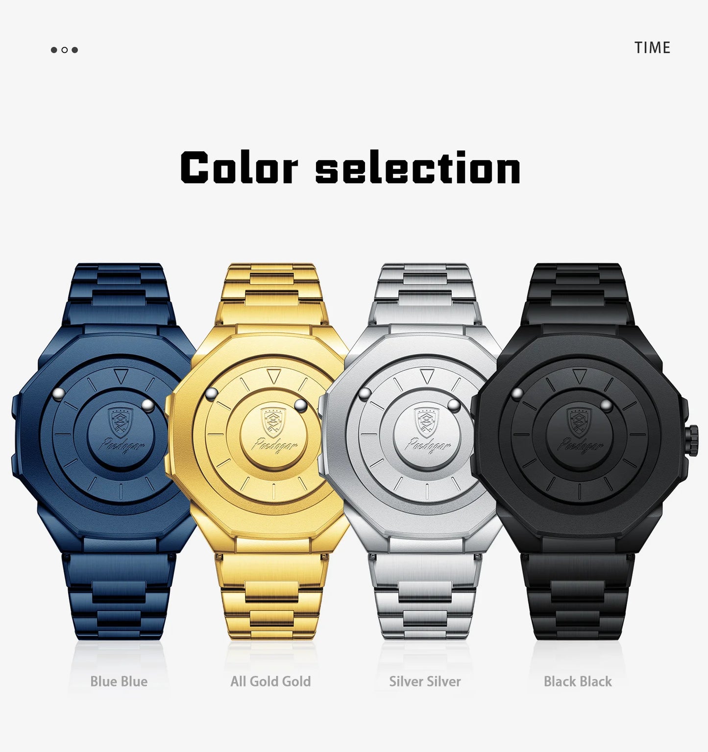 POEDAGAR Top Original Casual Watch For Men Waterproof Luxury Fashion Men's Clock Stainless Steel Man Wristwatch Quartz Sport+Box
