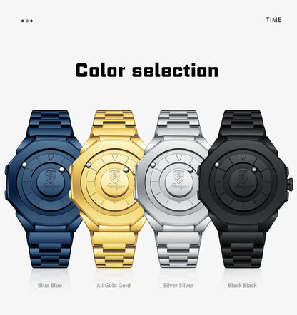 POEDAGAR Top Original Casual Watch For Men Waterproof Luxury Fashion Men's Clock Stainless Steel Man Wristwatch Quartz Sport+Box