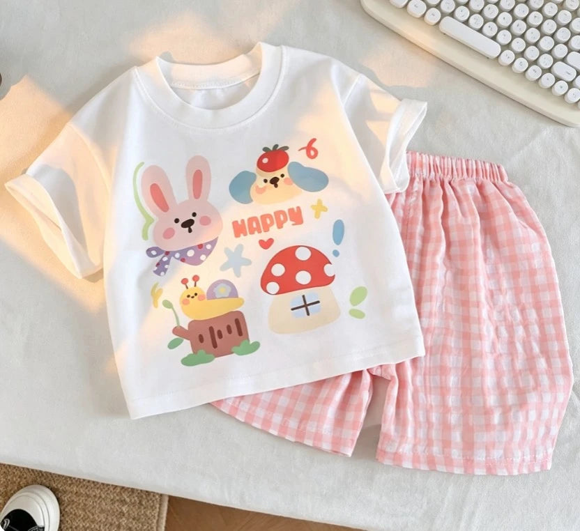 Kids' T-Shirt & Gingham Shorts Set — product image