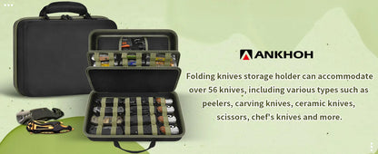 Knife Display Case for 45+ Pocket Knives, for Butterfly Knife Storage Bag, Folding Knives Organizer Holder Box
