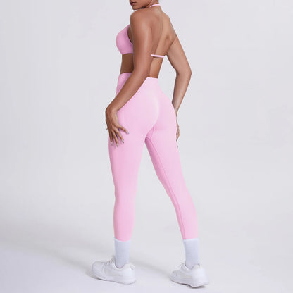 Women 2pcs Patchwork Sport Yoga Suit Training Sleeveless Sport Gym Tops Tummy Control Slimming Booty Leggings Yoga Suit Sports