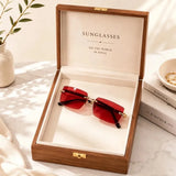 Rimless Rectangle Sunglasses Set — view 3