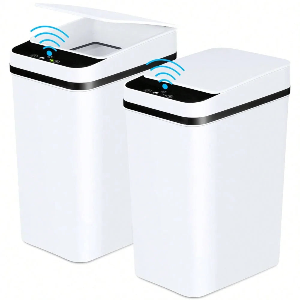 Bathroom Trash Can, Compact And Durable  Wastebasket With Built-In Handles, Easy To Clean, Rustproof