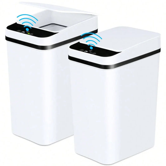 Bathroom Trash Can, Compact And Durable  Wastebasket With Built-In Handles, Easy To Clean, Rustproof