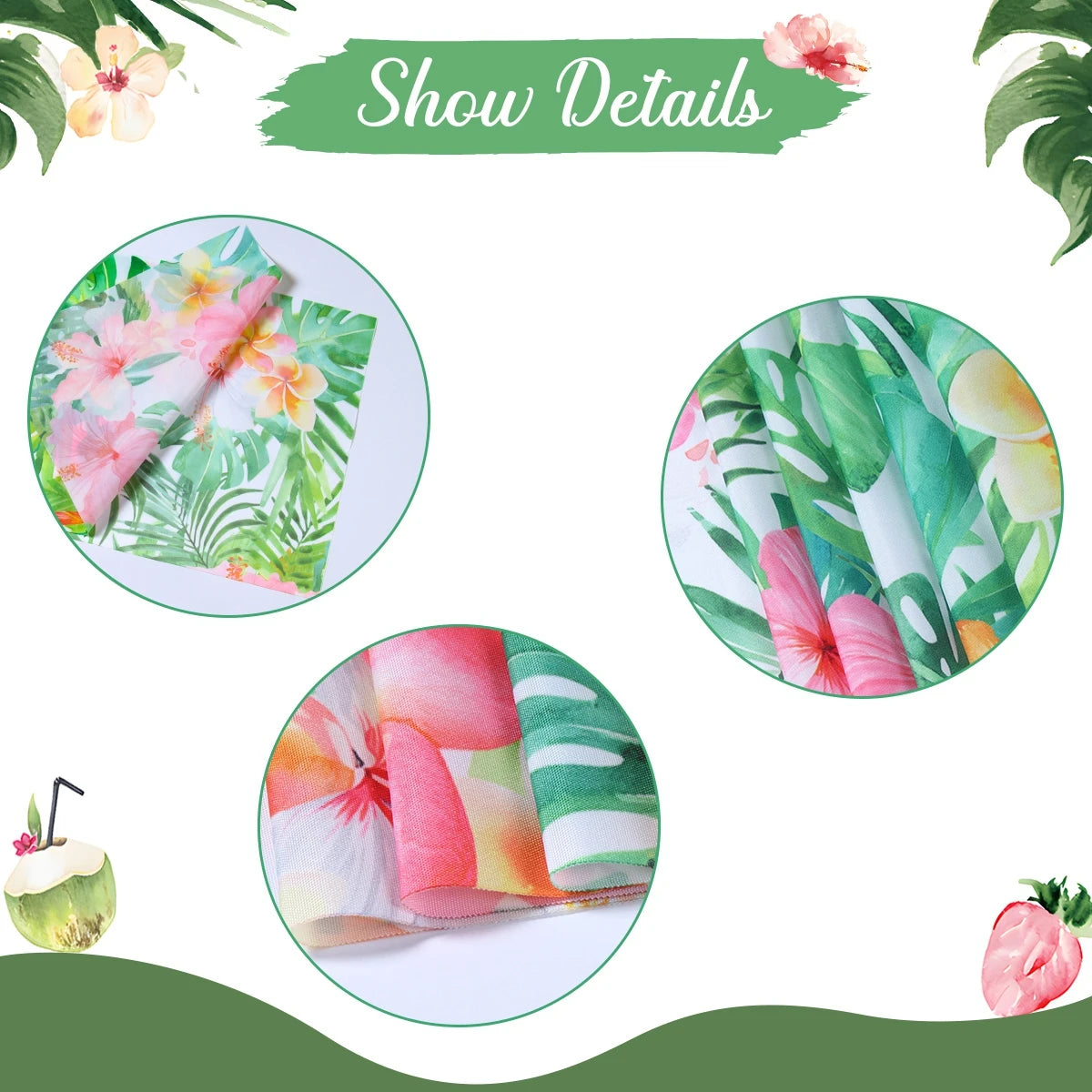 Hawaiian Garland Table Runner Hawaii Luau Tropical Party Decor Kids Favors Tableware ALOHA Summer Beach Birthday Party Supplies