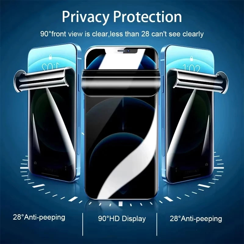 3PCS Anti-Spy Hydrogel Film For iPhone 15 14 16 13 11 12 17 Pro Max Air XR XS X Soft Privacy Screen Protector for iPhone 14 Plus