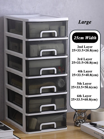 Clear Desktop Storage Box with Drawer Heightened Table Organizer Plastic Office storage cabinet  for Stationery cosmetics