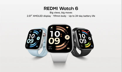 Global Version Redmi Watch 6 2.07" AMOLED Screen 550mAh Battery 150+ Sports Modes 5ATM Water Resistance Xiaomi HyperOS 3