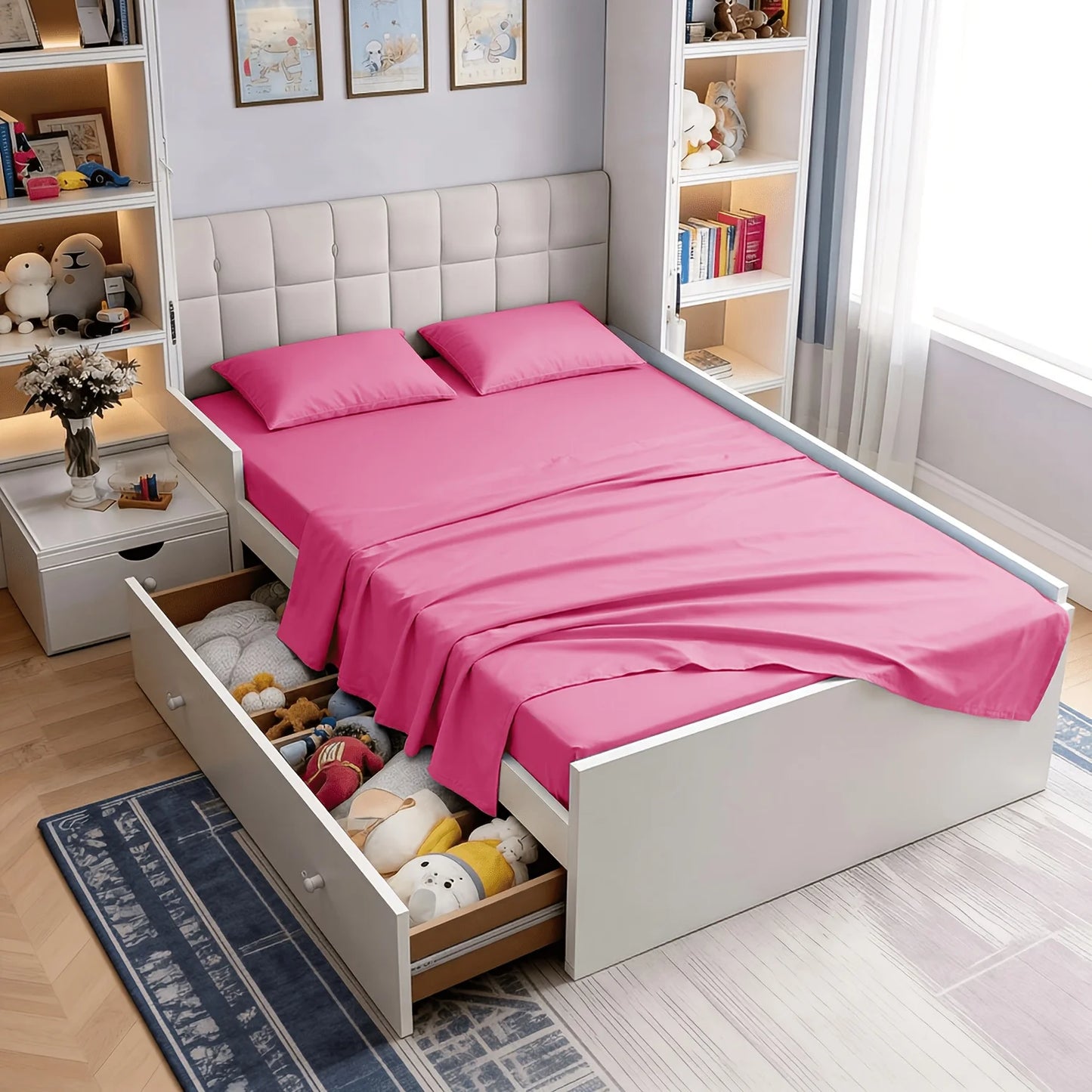 Cooling Bamboo Bed Sheet Set-Bamboo Bed Sheet-Ultra Soft & Breathable Daybed Set-Deep Pocket Up to 16" Hotel Soft Bedding-Perfect for Hot Sleepers Bamboo Bedding Sheets Set - Double Stitching, Lifetime Quality Promise