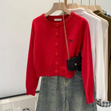 Embroidered Knit Cardigan