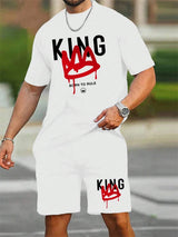Men's King Graphic T-Shirt & Shorts Set — view 9
