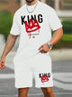 Men's King Graphic T-Shirt & Shorts Set — view 9