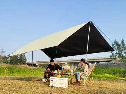 Black Coating Tarp Block 99% UV Ourdoor Camping Waterproof Sun Shelter 3x3 3x4 3x5 Black Coated Beach Sunshade Canopy