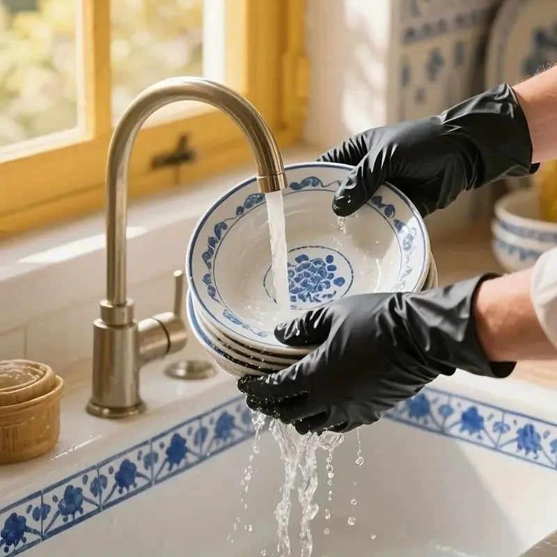 20Pcs Heavy Duty Composite Nitrile Gloves (S/M/L/XL) - Puncture & Oil Resistant, Non-Slip Fingertips, Ideal for Kitchen Cleaning