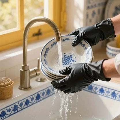 20Pcs Heavy Duty Composite Nitrile Gloves (S/M/L/XL) - Puncture & Oil Resistant, Non-Slip Fingertips, Ideal for Kitchen Cleaning