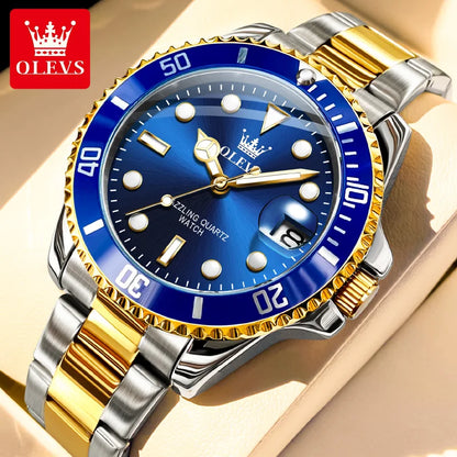 OLEVS Watches 5885 Mens Watch Original High Quality Quartz Watch Waterproof Luminous Calendar  Watches For Men Box Gifts Reloj