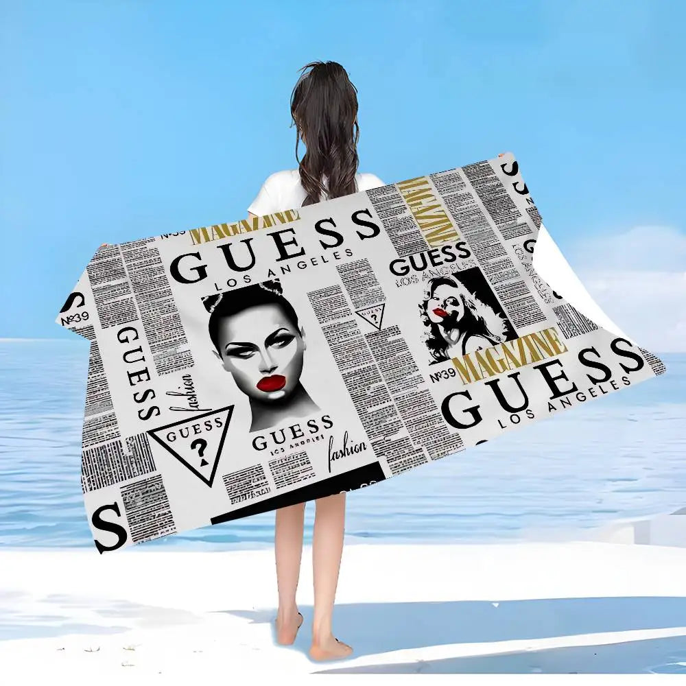 Fashion G-Guess-s Bath Towel Microfiber Soft Water Absorbing Breathable For Girl Kids Decorative Cartoon Beach Towel