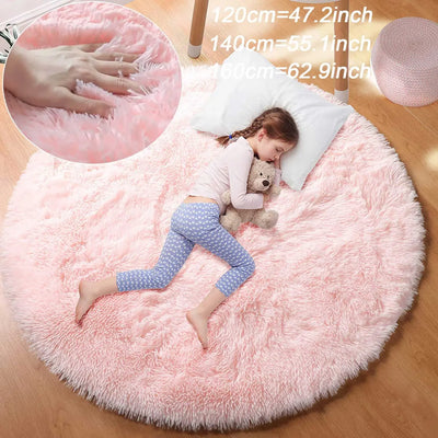 Super Soft Plush Round Rug Mat Fluffy White Carpets For Living Room Home Decor Bedroom Kid Room Decoration Salon Thick Pile Rug