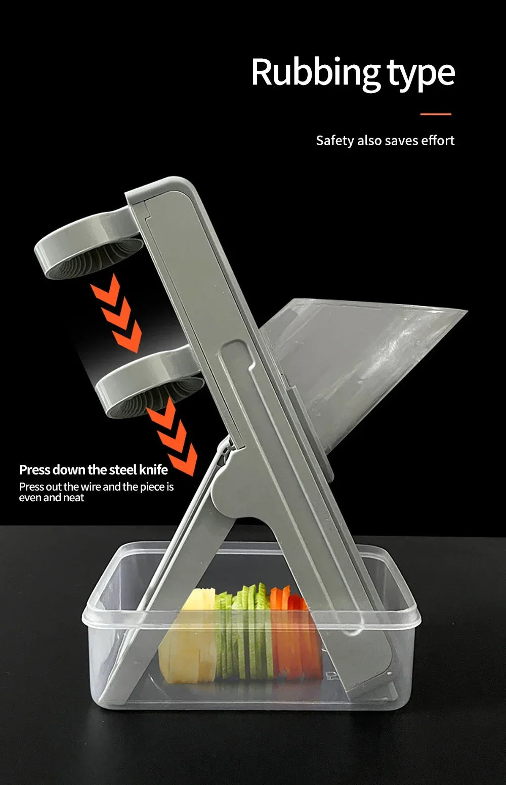Slicer Safe Mandoline Vegetable Cutter Veggie Dicer Slicer for Julienne French Fry and Potato Get Storage Box with Lid