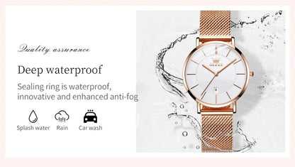 OLEVS Watches For Women Quartz Waterproof Watch Luxury Lady's Watch Stainless Steel Rose Gold Set Gift Box