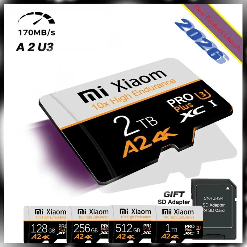 High Speed Memory Card 1TB 2TB Micro TF SD Card 128GB 256GB TF Card For Camera Surveillance Devices For Sony For Lenovo for MI