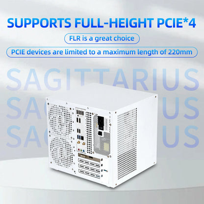 Sagittarius 8-bay NAS Computer Chassis with ATX Power Supply, MATX Motherboard, Full-height PCIE, 21.8L